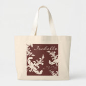 Elegant Damask Floral Bridal Party Canvas tas (Voorkant)