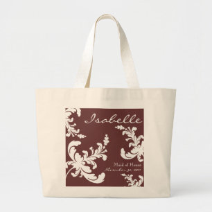Elegant Damask Floral Bridal Party Canvas tas