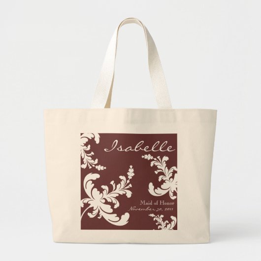 Elegant Damask Floral Bridal Party Canvas tas (Voorkant)