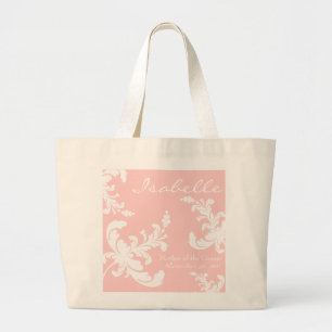 Elegant Damask Floral Bridal Party Canvas tas