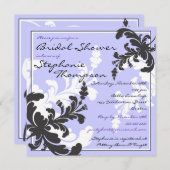 Elegant Damask Floral Bridal Shower Invitation Kaart (Voorkant / Achterkant)