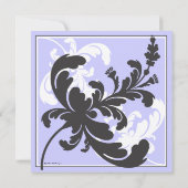Elegant Damask Floral Bridal Shower Invitation Kaart (Achterkant)