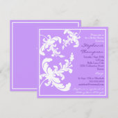 Elegant Damask Floral Bridal Shower Invitation Kaart (Voorkant / Achterkant)