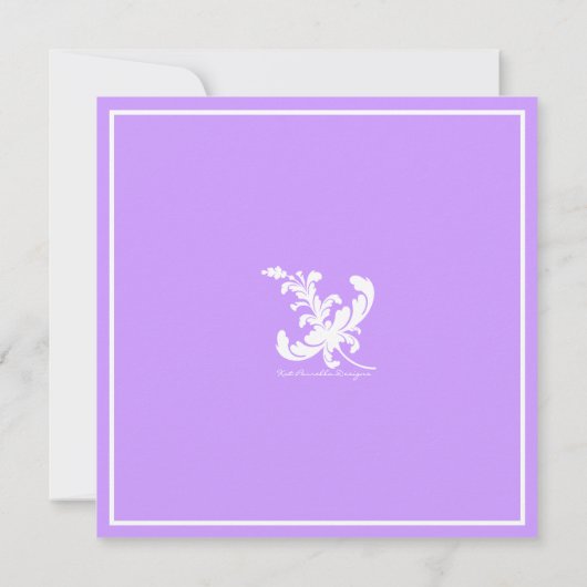 Elegant Damask Floral Bridal Shower Invitation Kaart (Achterkant)