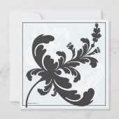 Elegant Damask Floral Bridal Shower Invitation Kaart (Achterkant)