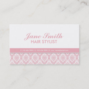 Elegant Damask Floral Modern Professional Stijlvol Visitekaartje