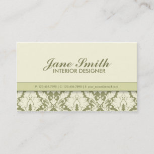 Elegant Damask Floral Modern Professional Stijlvol Visitekaartje