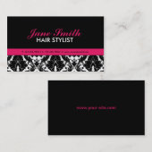 Elegant Damask Floral Modern Professional Stijlvol Visitekaartje (Voorkant / Achterkant)