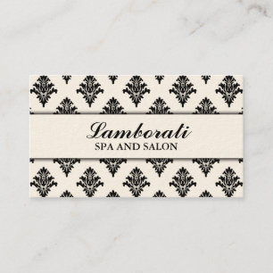 Elegant Damask Floral Pattern Cream Modern Stijlvo Visitekaartje