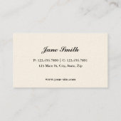 Elegant Damask Floral Pattern Cream Modern Stijlvo Visitekaartje (Achterkant)