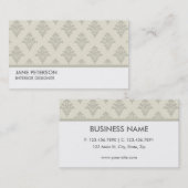 Elegant Damask Floral Pattern Interior Designer Visitekaartje (Voorkant / Achterkant)