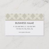 Elegant Damask Floral Pattern Interior Designer Visitekaartje (Achterkant)