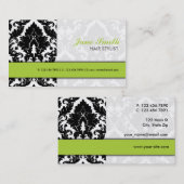 Elegant Damask Floral Pattern Modern Stijlvol Groe Visitekaartje (Voorkant / Achterkant)