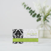 Elegant Damask Floral Pattern Modern Stijlvol Groe Visitekaartje (Staand voorkant)