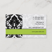 Elegant Damask Floral Pattern Modern Stijlvol Groe Visitekaartje (Achterkant)