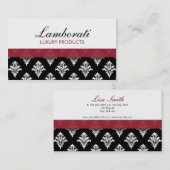 Elegant Damask Floral Pattern Modern Stijlvol Visitekaartje (Voorkant / Achterkant)