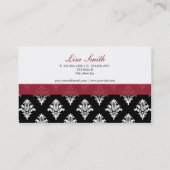 Elegant Damask Floral Pattern Modern Stijlvol Visitekaartje (Achterkant)
