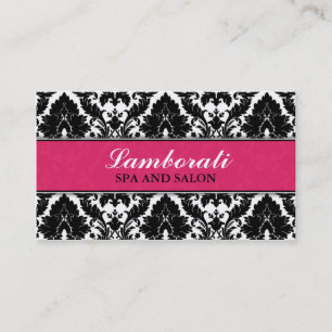 Elegant Damask Floral Pattern roze Modern Stijlvol Visitekaartje