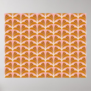 Elegant Damask Floral  Seamless Pattern. De Poster
