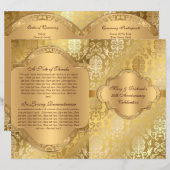Elegant Damask Floral Swirl Gold Program (Voorkant / Achterkant)