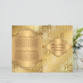 Elegant Damask Floral Swirl Gold Program (Staand voorkant)