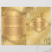 Elegant Damask Floral Swirl Gold Program (Voorkant)