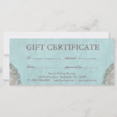 Elegant Damask Gift Certificate  Style (Achterkant)