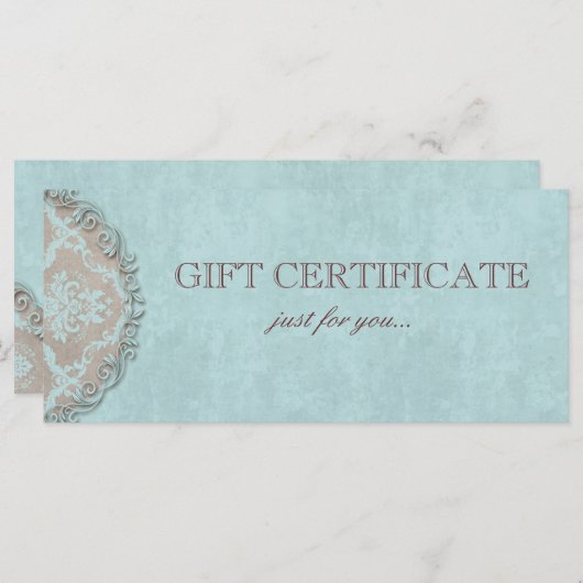 Elegant Damask Gift Certificate  Style (Voorkant / Achterkant)