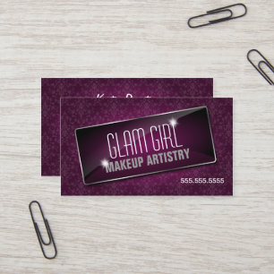 Elegant Damask Glass Jewel en Sparkles Visitekaartje