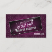 Elegant Damask Glass Jewel en Sparkles Visitekaartje (Voorkant)