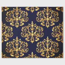 Elegant Damask Gold & Black Wrapping paper roll Cadeaupapier