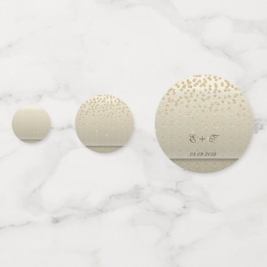 Elegant Damask, Gold Diamonds, Love Name Confetti (Voorkanten)