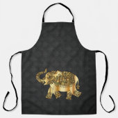 Elegant Damask Gold Paisley Elephant Schort (Voorkant)