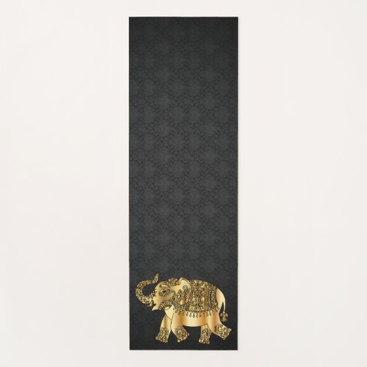 Elegant Damask Gold Paisley Elephant Yogamat (Voorkant)