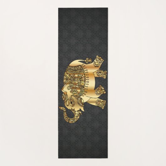 Elegant Damask Gold Paisley Elephant Yogamat (Achterkant)