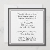 Elegant Damask Gold Silver Grey Party Uitnodigen Kaart (Achterkant)