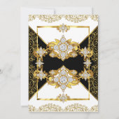 Elegant Damask Gold White Diamond Birthday Party Kaart (Achterkant)