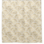 Elegant  Damask Gold White Douchegordijn (Voorkant)