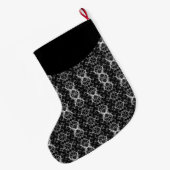 Elegant Damask Gothic met kerst stoppen Grote Kerstsok (Achterkant (Hangend))