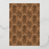 Elegant Damask Halloween Cocktail Party Gold Folie Uitnodiging (Achterkant)