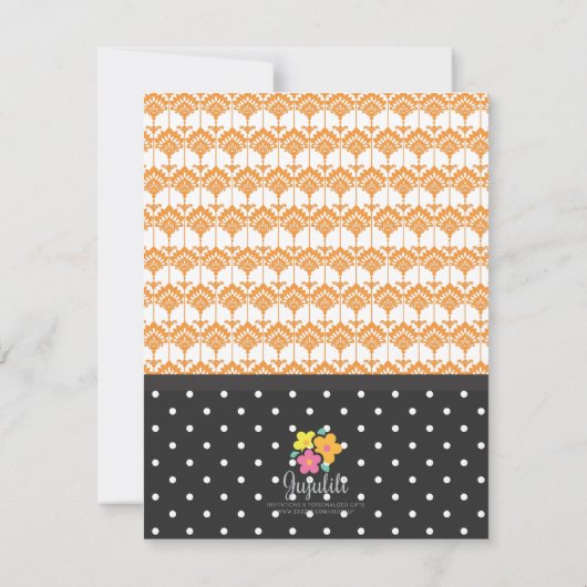 Elegant Damask Halloween Cocktail Party Kaart (Achterkant)