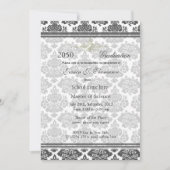 Elegant damask high performance afstuderen kaart (Voorkant)
