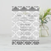 Elegant damask high performance afstuderen kaart (Staand voorkant)