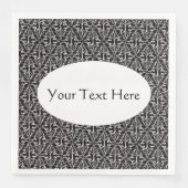  Elegant Damask in Black White Scroll Servet (Voorkant)