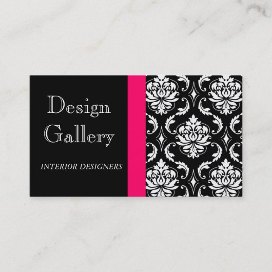 Elegant Damask Interior Designer Visitekaartje (Voorkant)