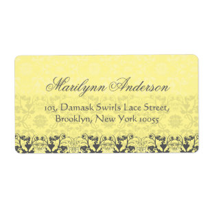 Elegant Damask Lace Floral Vintage Wedding Address Etiket