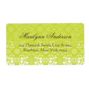 Elegant Damask Lace Floral Vintage Wedding Address Etiket
