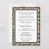 Elegant Damask Leopard Wedding Invitation Kaart (Achterkant)