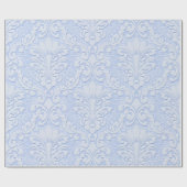 Elegant Damask light blue Cadeaupapier (Vlak)