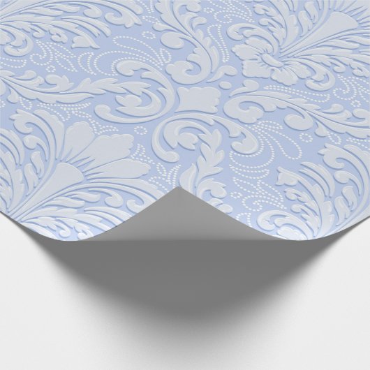 Elegant Damask light blue Cadeaupapier (Hoek)